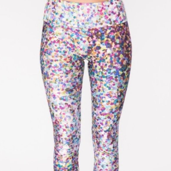 Goldsheep Pants - Goldsheep | Party Pink Polka Dot Midrise Confetti Leggings Womens Size Large